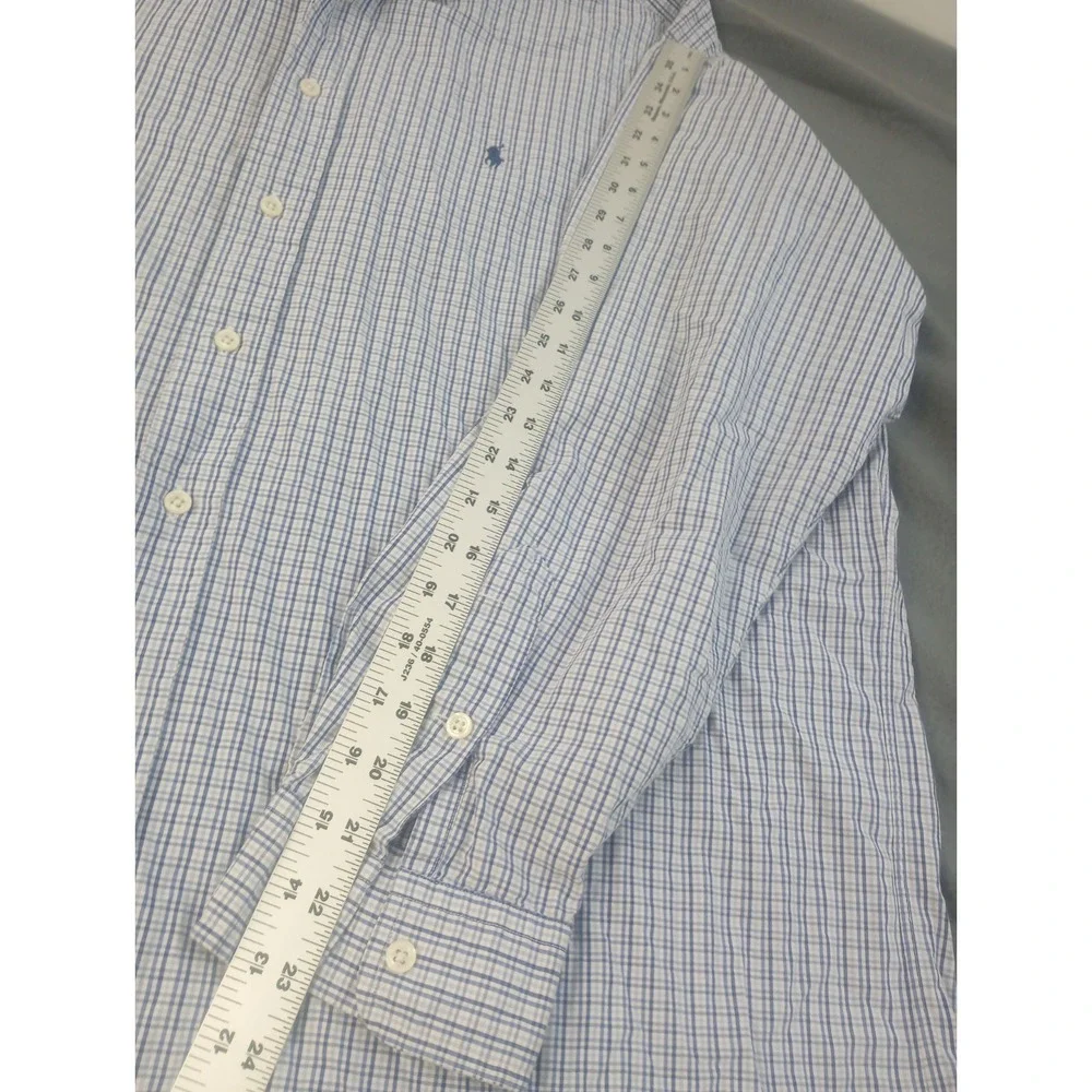 Polo Ralph Lauren Blake Shirt Mens XL Blue Plaid Button Up Long Sleeve Pink Pony